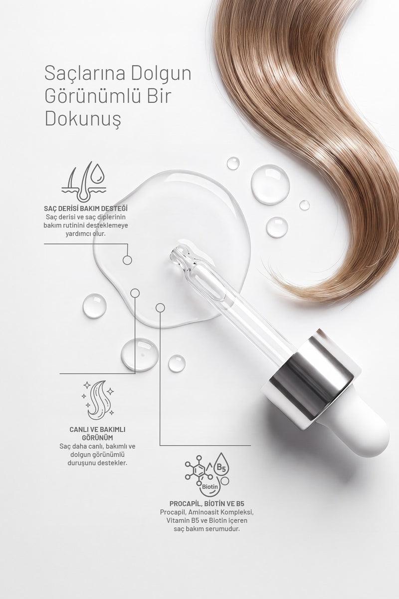 Biotin İçeren Günlük Destek İçin Pratik Kullanım | Saç Kokteyli Serum 30 ml