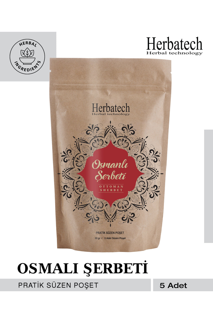 Ottoman Sherbet 30 g - 5 Infusion Sachets - Traditional Palace Flavor and Natural Blend