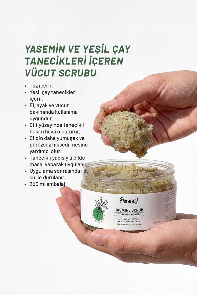 Yaseminli Yeşil Çaylı Bitki Tanecikli Scrub - 250 Ml