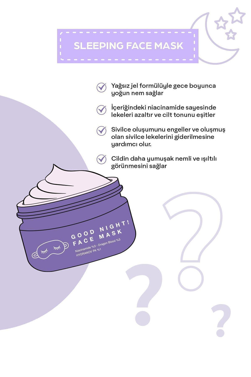 GOOD NIGHT SLEEPING FACE MASK-Nemlendirici Besleyici Durulanmayan Gece Nem Maskesi
