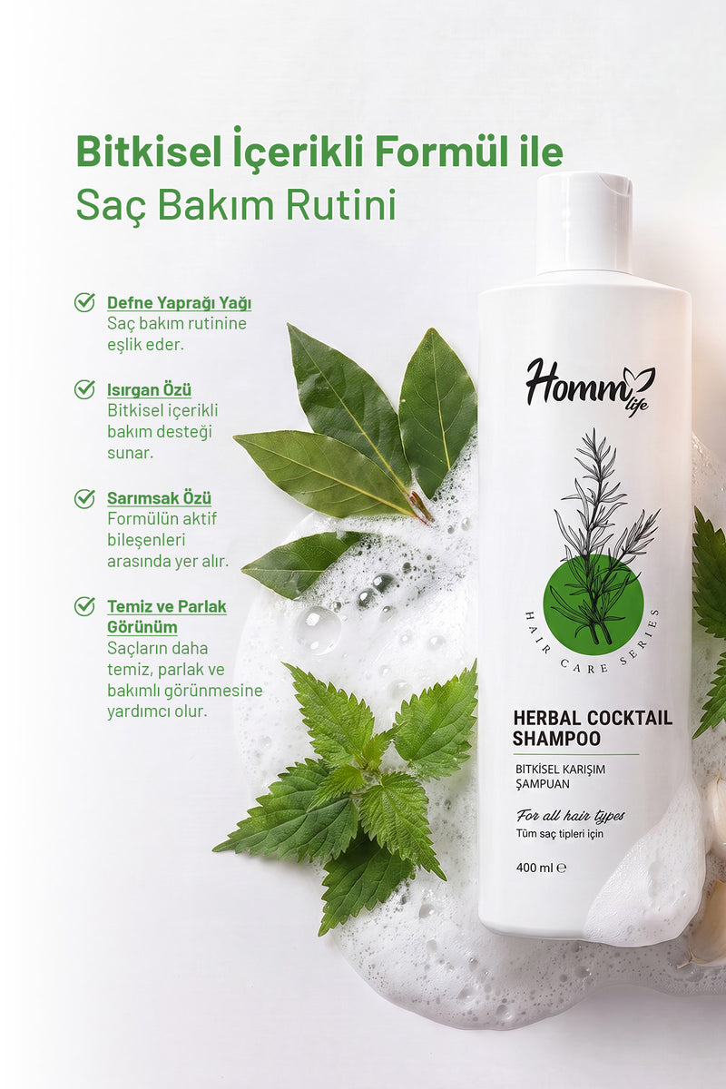 Saç Temizliği ve Bakımı ve Günlük Kullanım | Herbal Cocktail Şampuan 400 ml