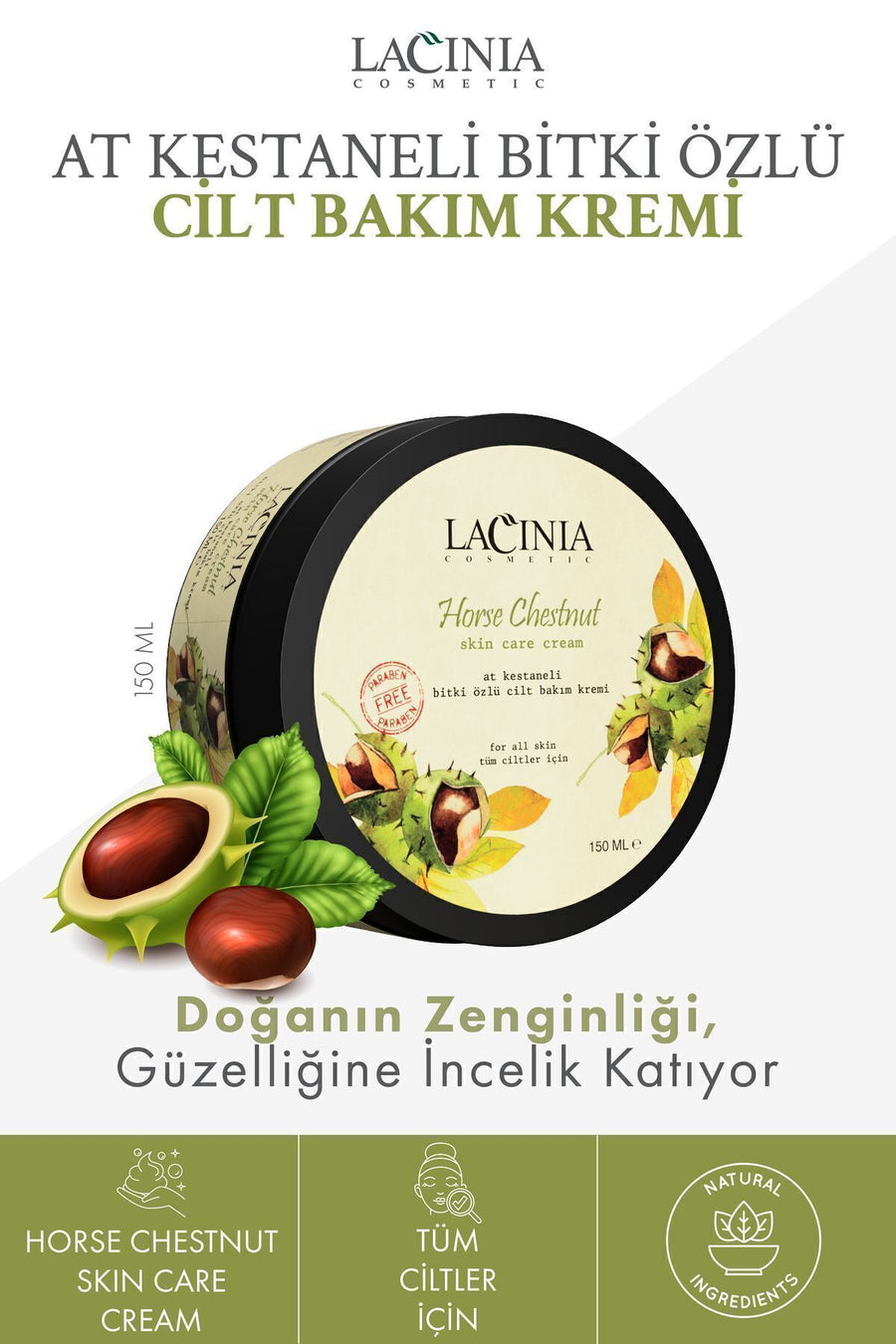 Atkestanesi Özlü Cilt Bakım Kremi 150 ml Vücut Bakımında Kullanımı Uygundur