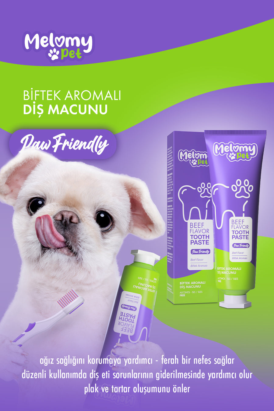 İt üçün Biftek Dadlı Diş Pastası 50ml