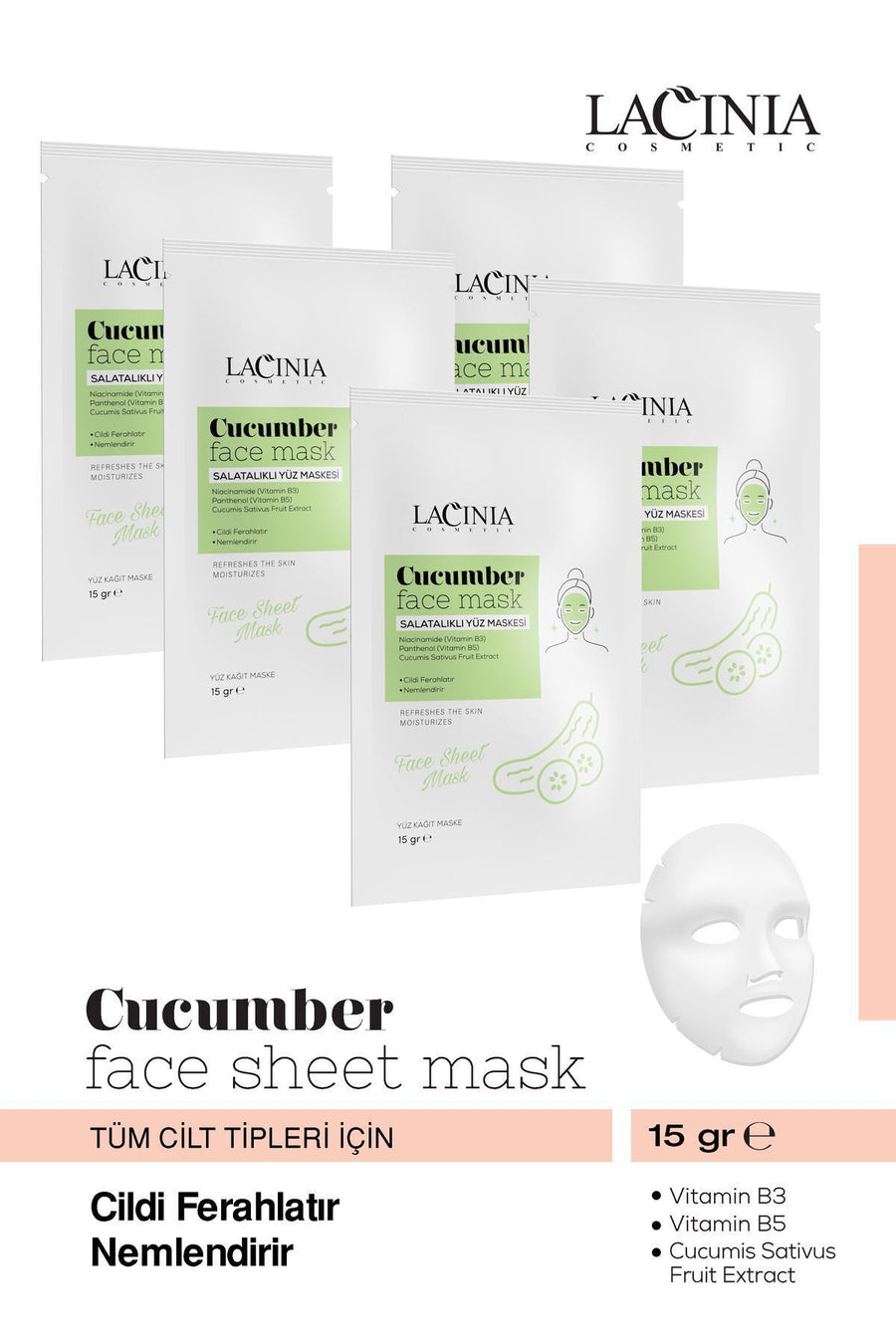 Kagız Üz Maskası Cucumber (Xiyar) 5x15qr