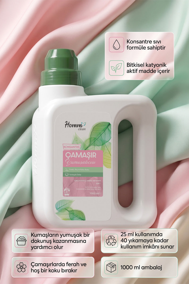 HOMM CLEAN KONSANTRE ÇAMAŞIR YUMUŞATICISI 1000 ML