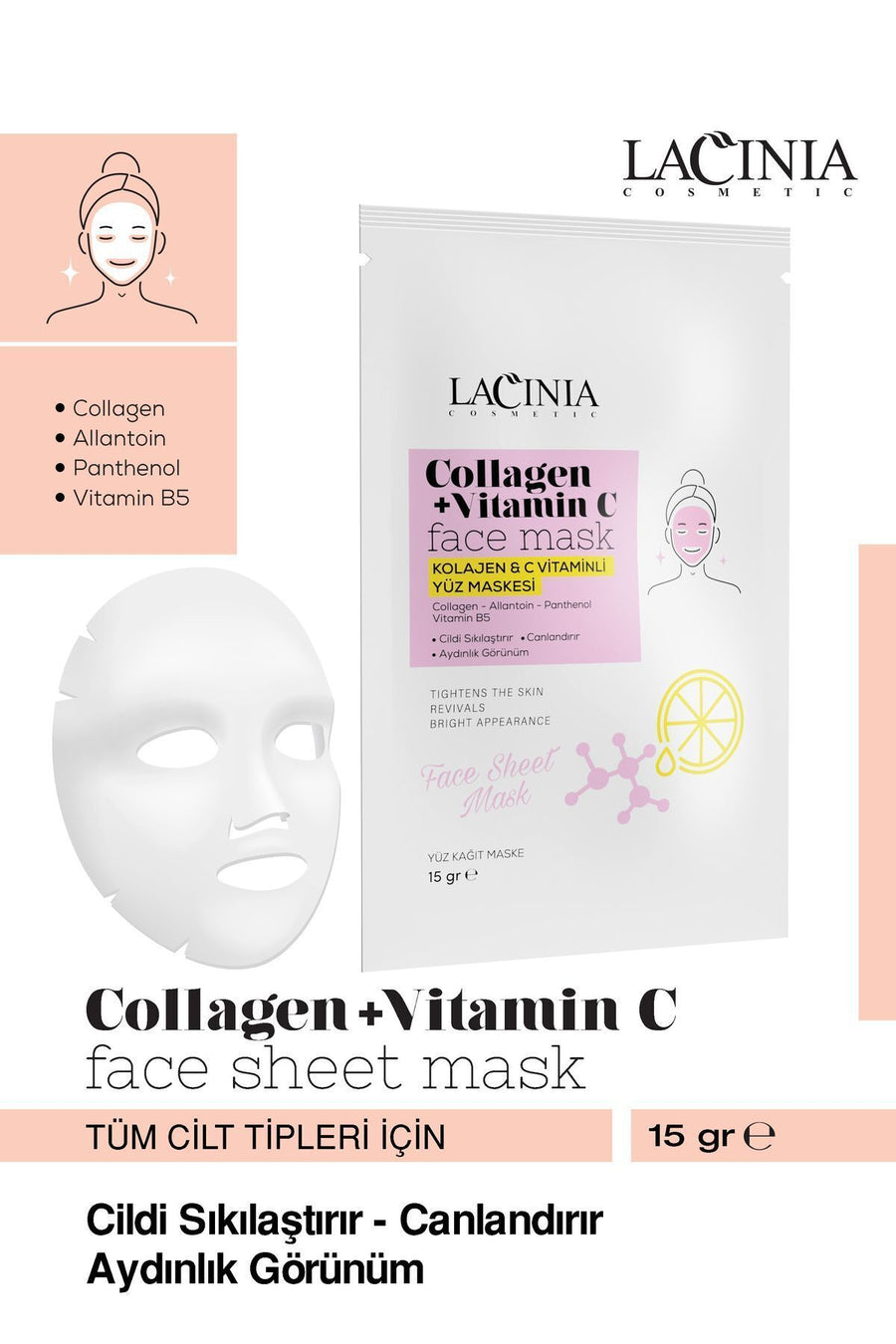 Kağıt Yüz Maskesi (Collagen + Vitamin C)