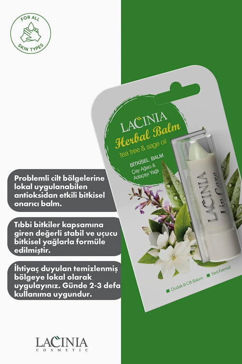 Çay Ağacı və Adaçayı Yağlı Dodaq Qoruyucu Lip Balm
