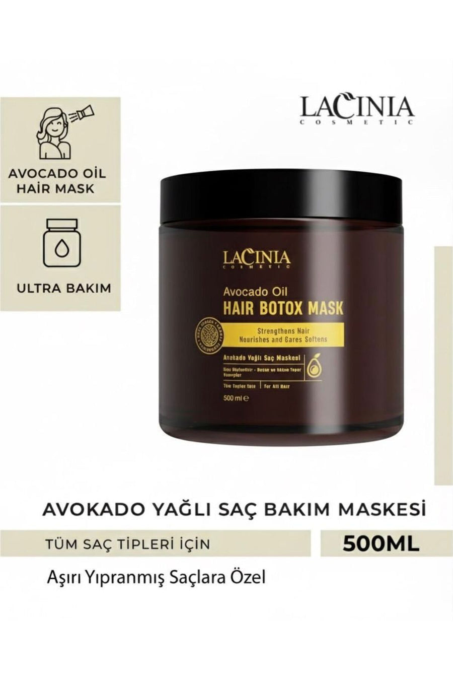 Avokado Yağlı Saç Bərpaedici Maskası 500 Ml