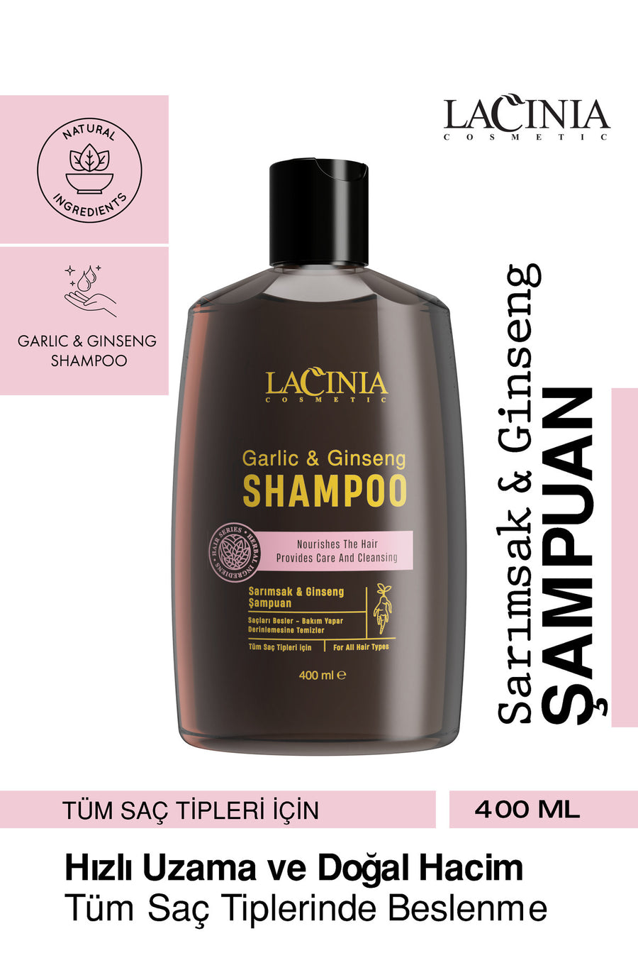 Sarımsaq & Jenşen Tərkibli Şampun 400ml