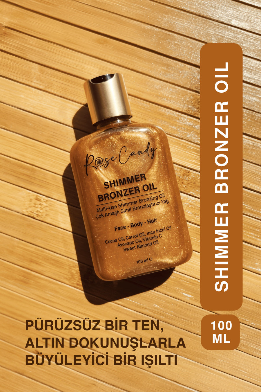 Shimmer Bronzer Oil | Shimmering Bronzing Oil 100 ML – Face Body Hair