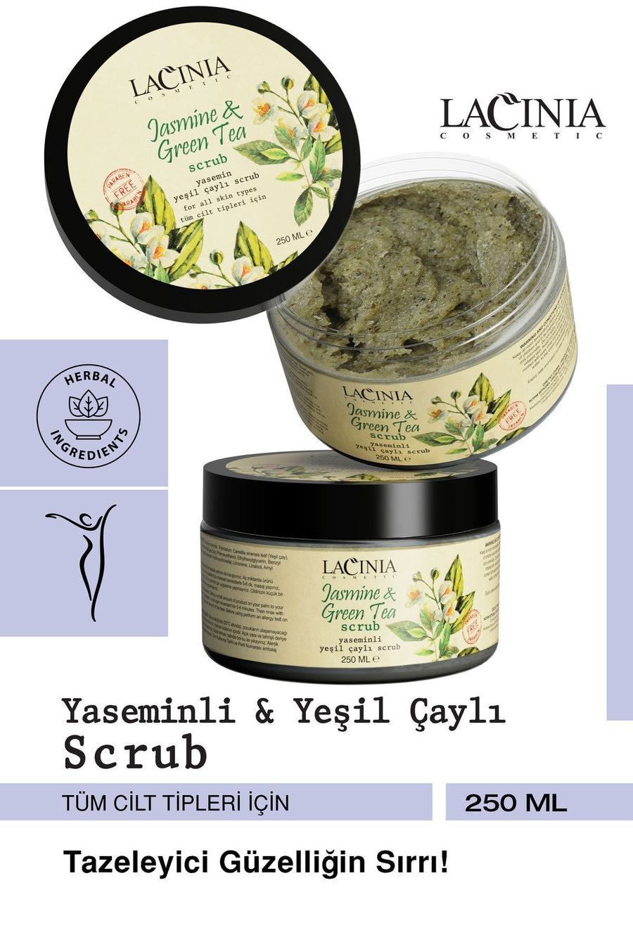 Yasemin Yaşıl Çaylı Skrab Pilinq 250ml Bədənə Qulluq Effektiv