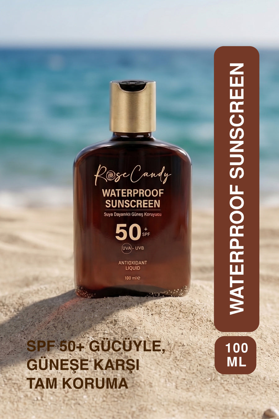 Waterproof Sunscreen | SPF 50+ Suya Davamlı Günəş Kremi | 100 ML UVA UVB Qoruma