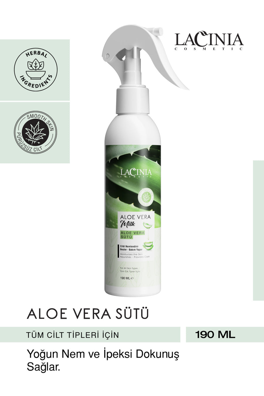 Aloe Vera Südu 190ml Dəri Baxımı Spreyi