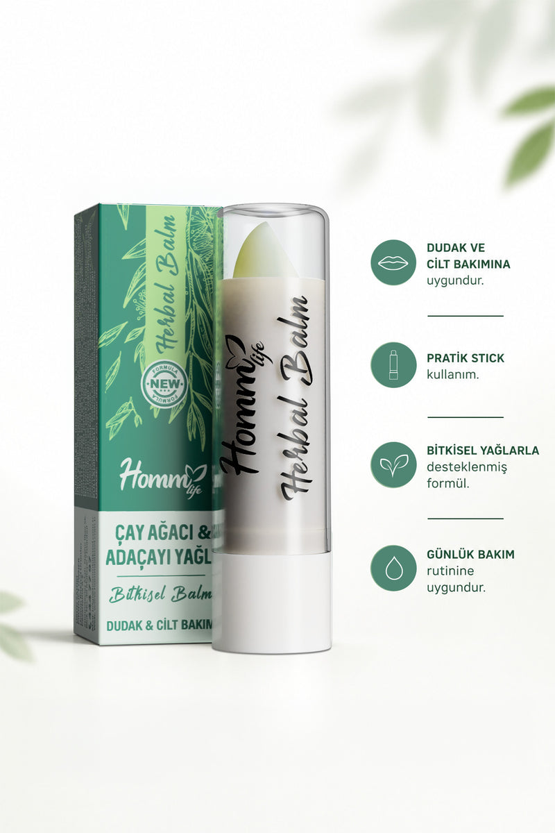 Çay Ağacı Ve Adaçayı Yağlı Herbal Lıp Balm - 5 Ml