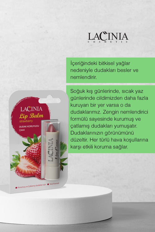 Bitki tərkibli Dodaq Qoruyucusu Çiyələkli Balzam