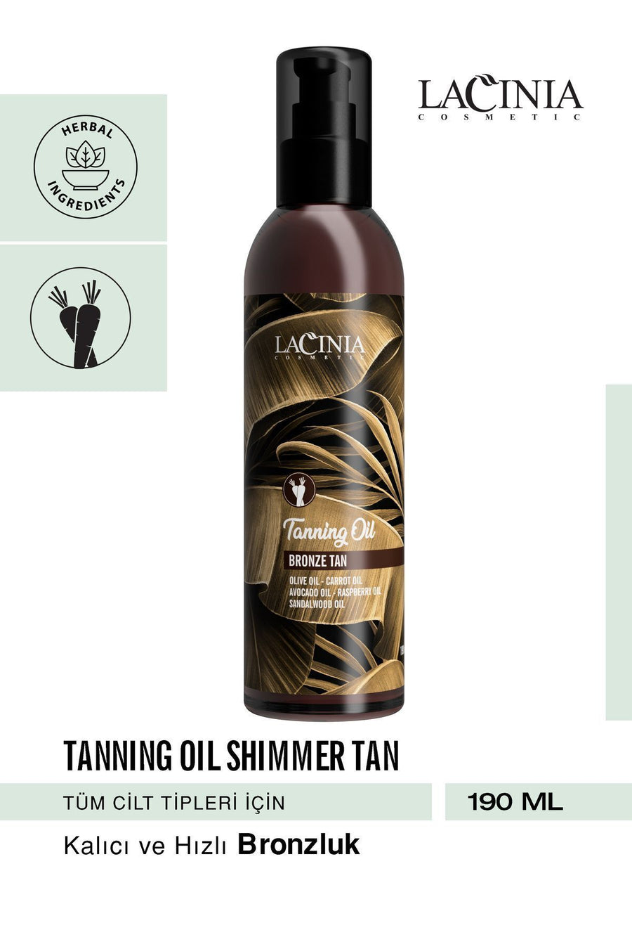 Bronze Tan Bronzlaşdırıcı Yağ 190ml Bronzlaşdırıcı Təsirlidir
