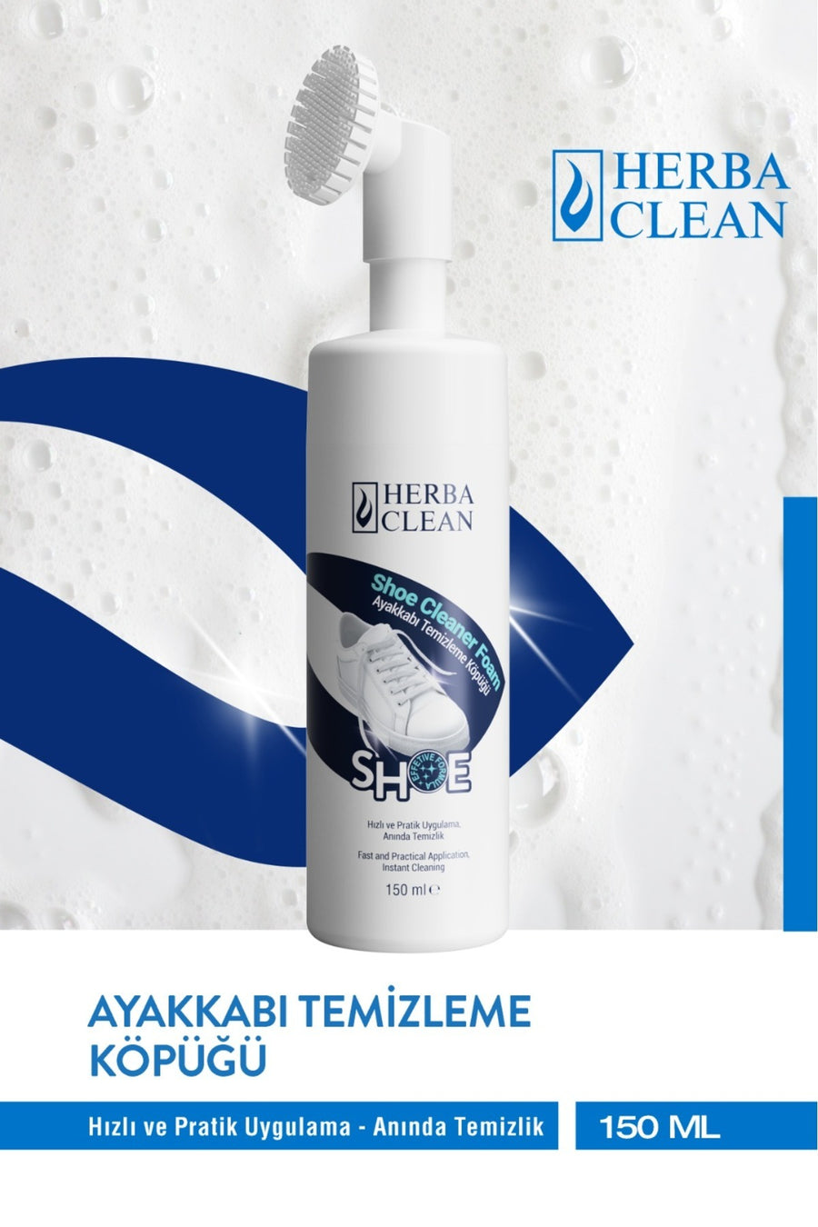 Fırçalı Ayaqqabı Təmizləmə Köpüyü - Ağ və İdman Ayaqqabısı Təmizləyicisi - 150 ML